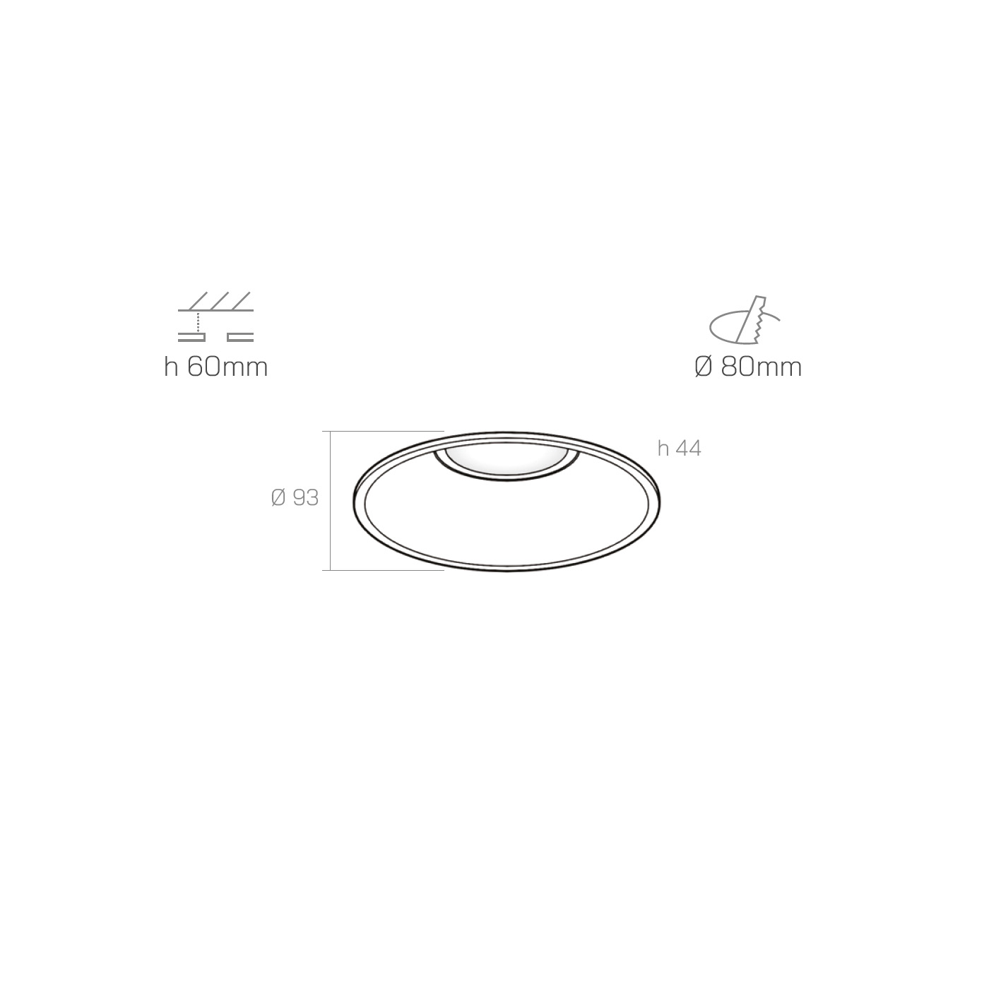 Faretto ROUND - recessa technical details
