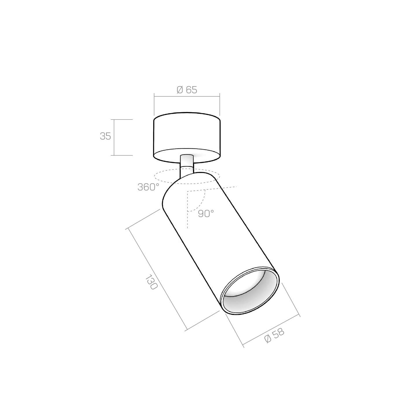 Faretto 230V CICCIO 13 - plafone technical details