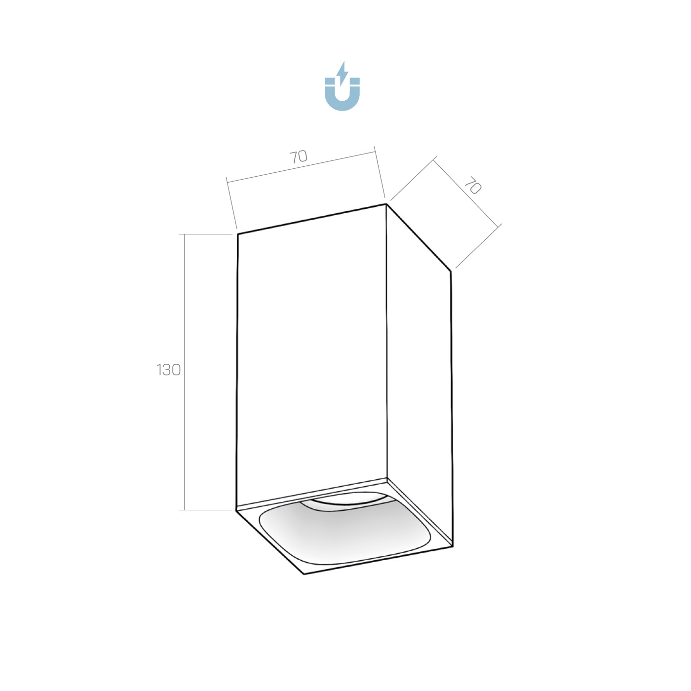 Plafoniera IP54 QUBE technical details