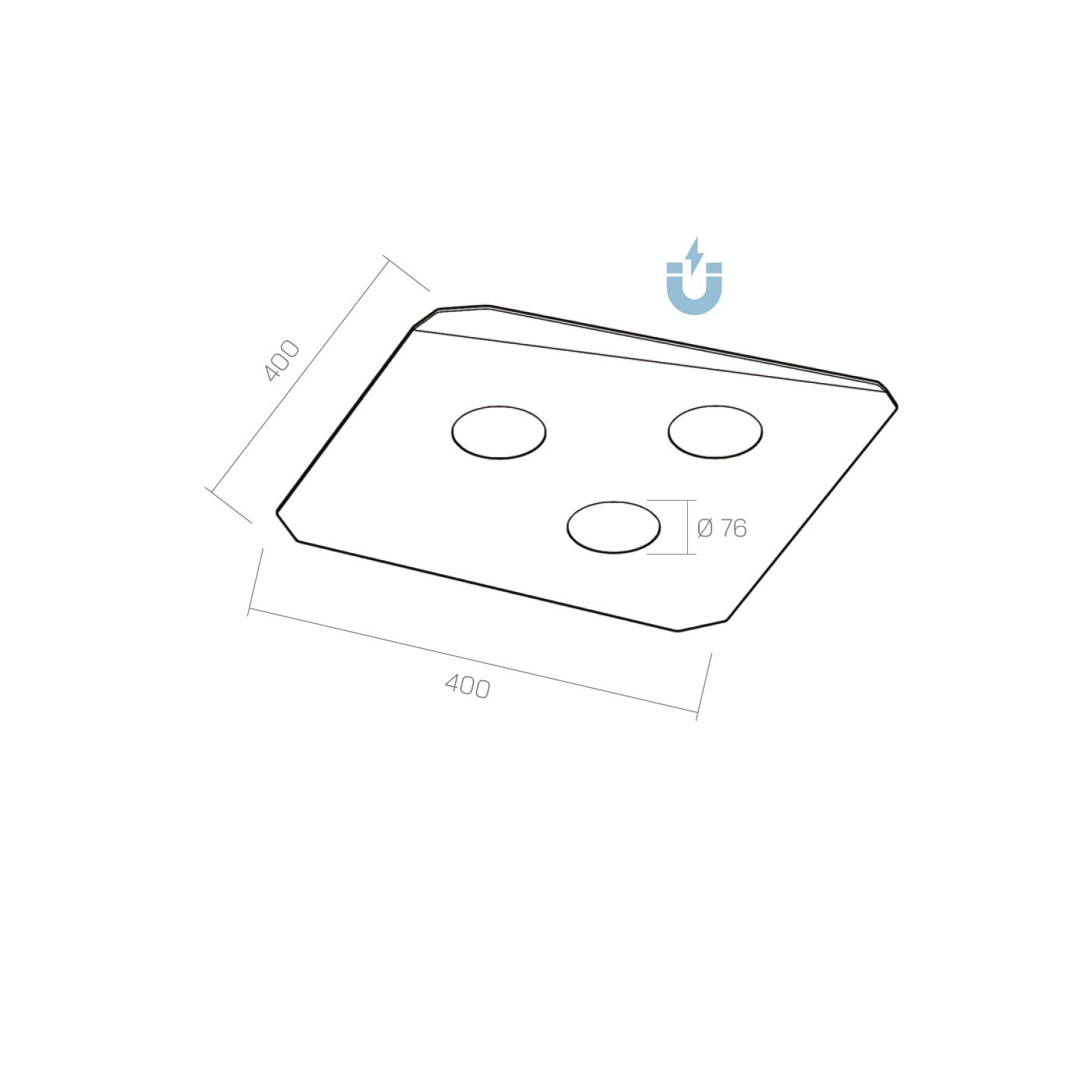 Plafoniera CARD x3 technical details