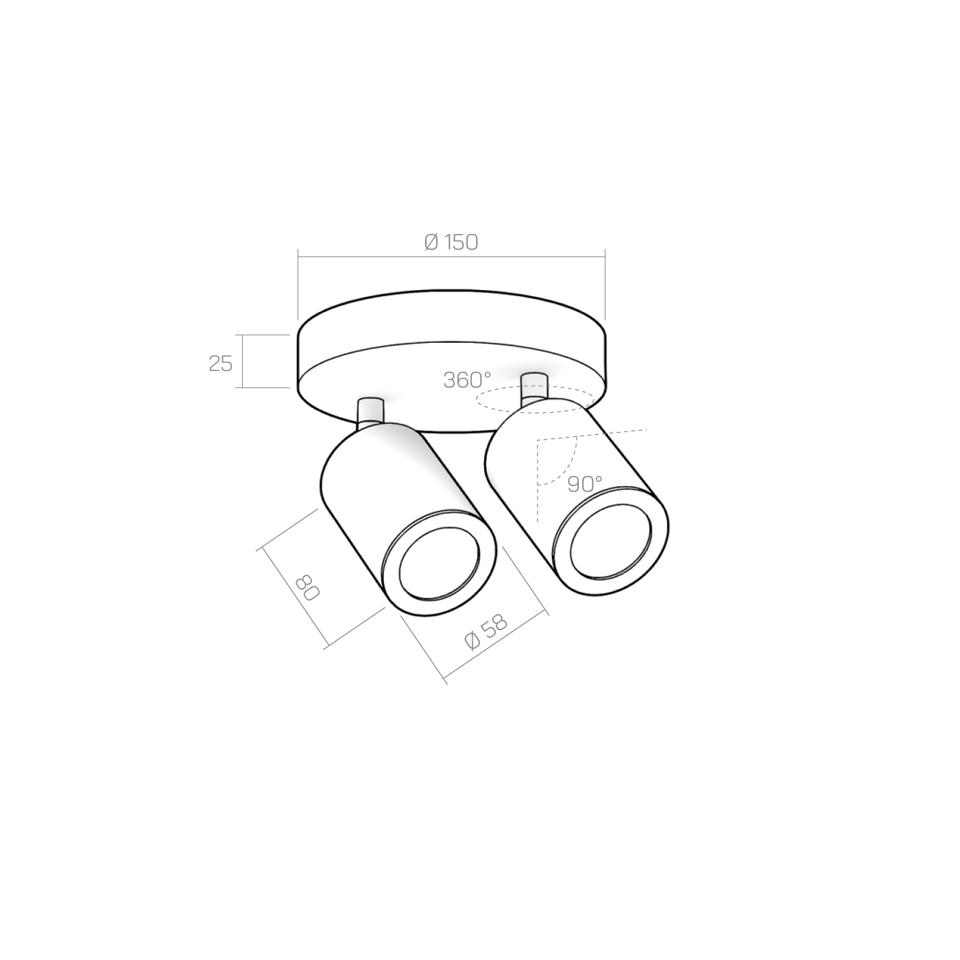 Plafoniera CICCIO 8x2 technical details