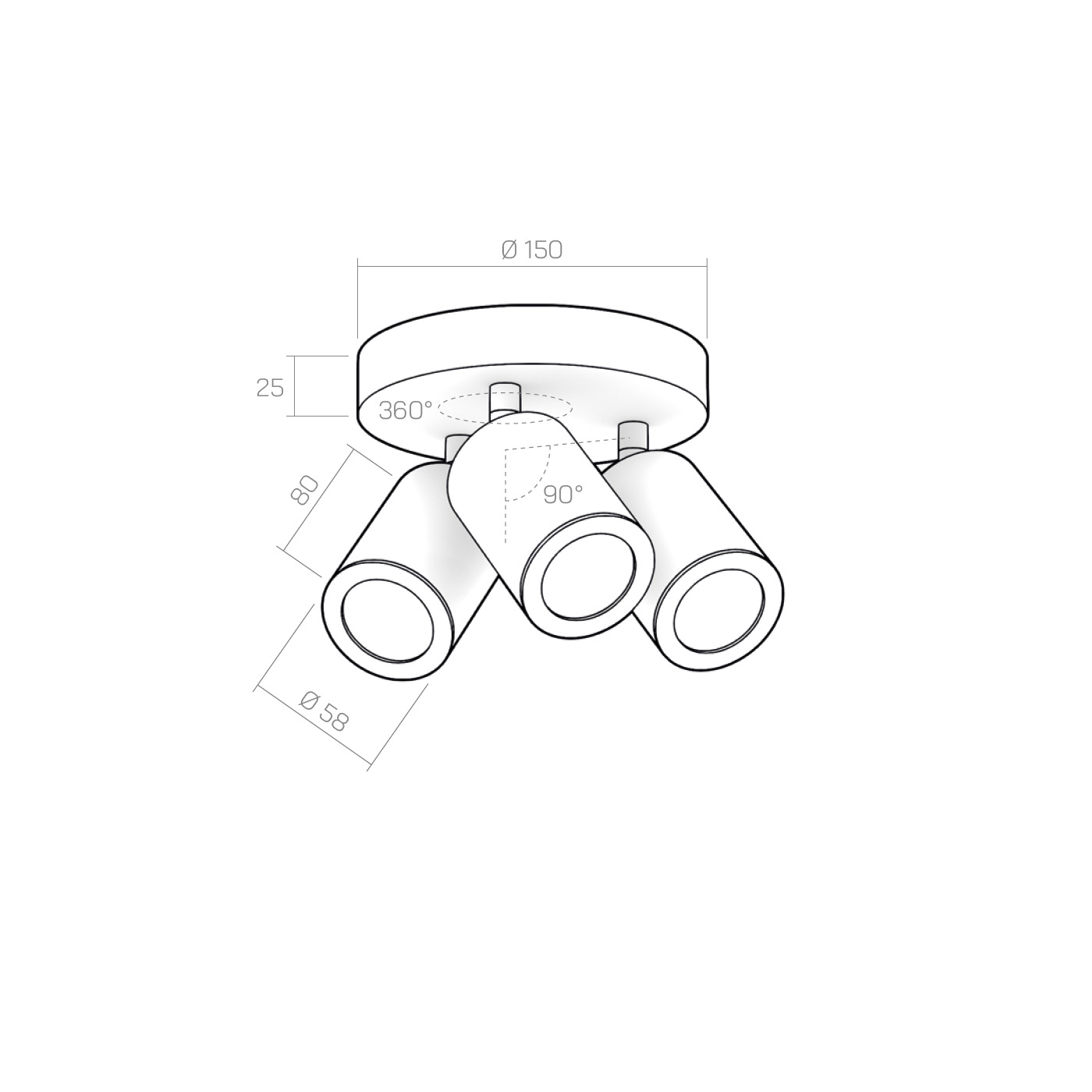 Plafoniera CICCIO 8x3 technical details