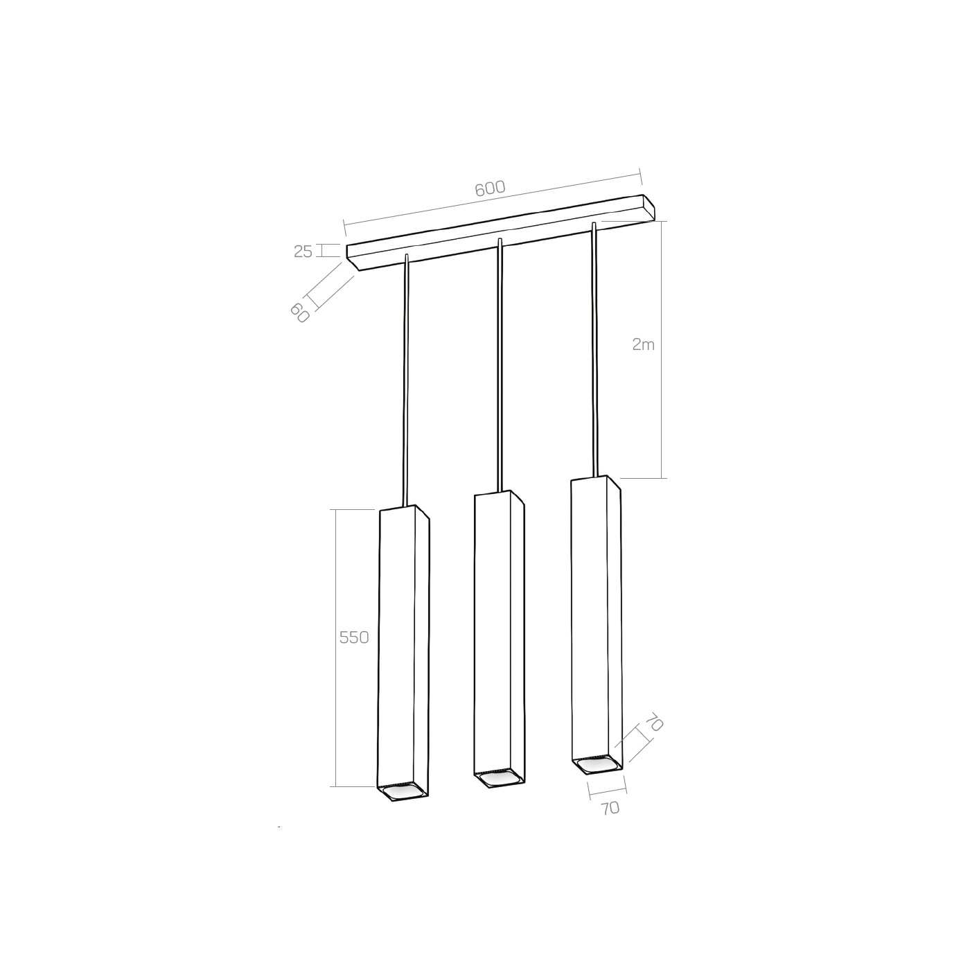 Organo QUBETTO 55x3 - plafone technical details
