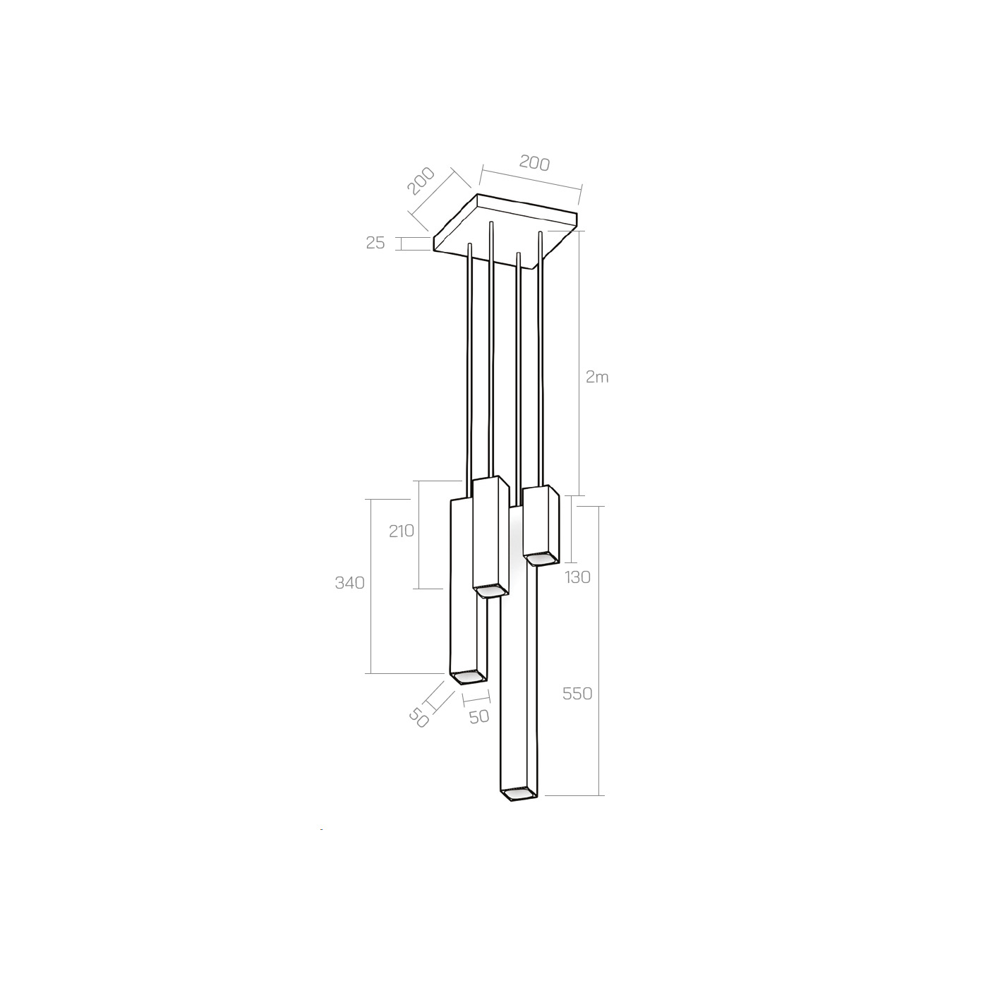 Organo QUBINO x4 - plafone technical details